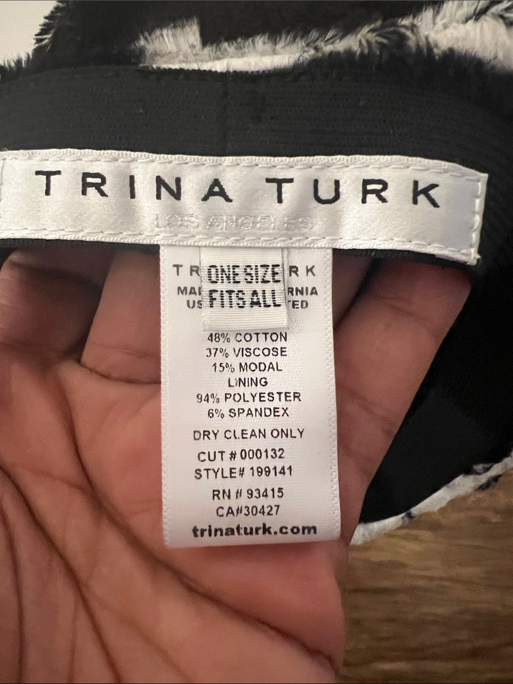 Trina Turk Zebra-Print Faux Fur Beret - Black & White - Picture 3 of 5